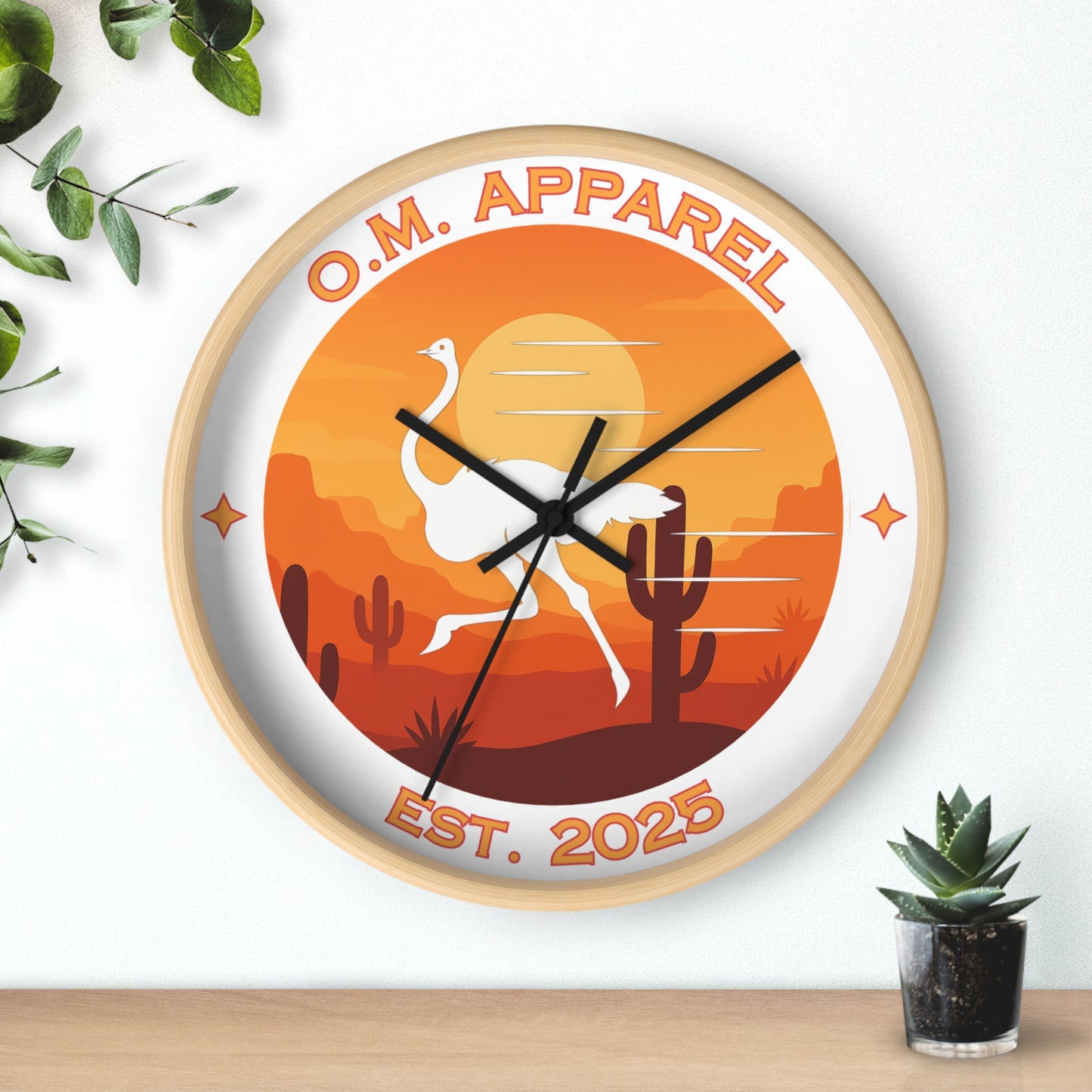 Ostrich Marketplace Wall Clock