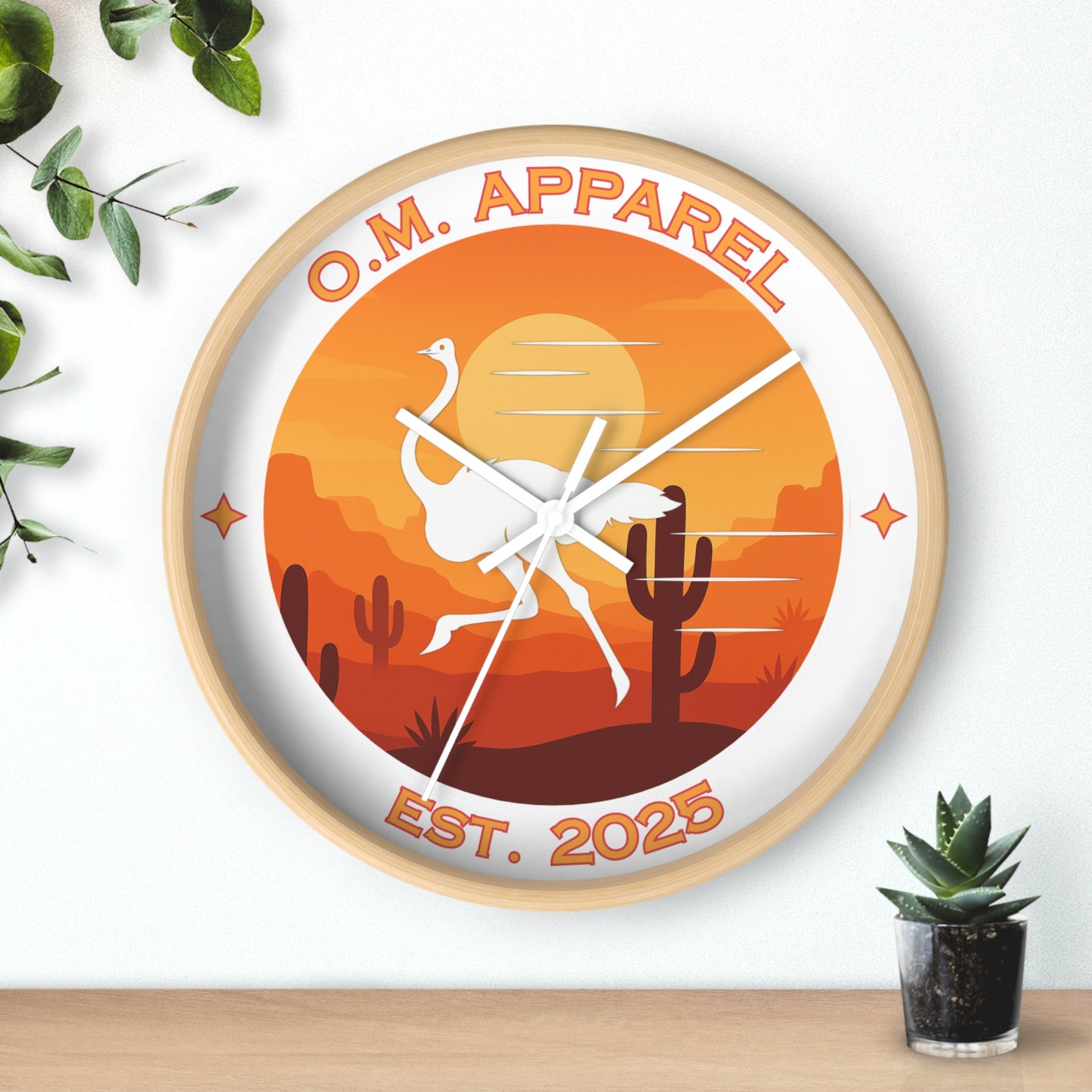 Ostrich Marketplace Wall Clock